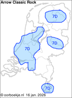 in de Randstad, Midden-Brabant, rondom Smilde, rondom Markelo en in het zuiden van Limburg op kanaal 7D